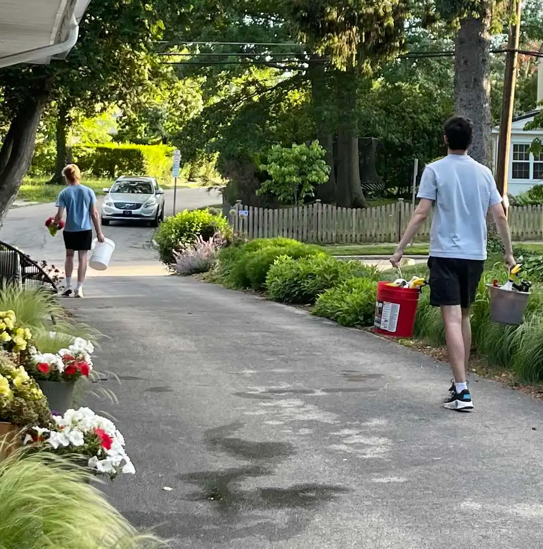 JJ and Kyle cleaning up after a detail